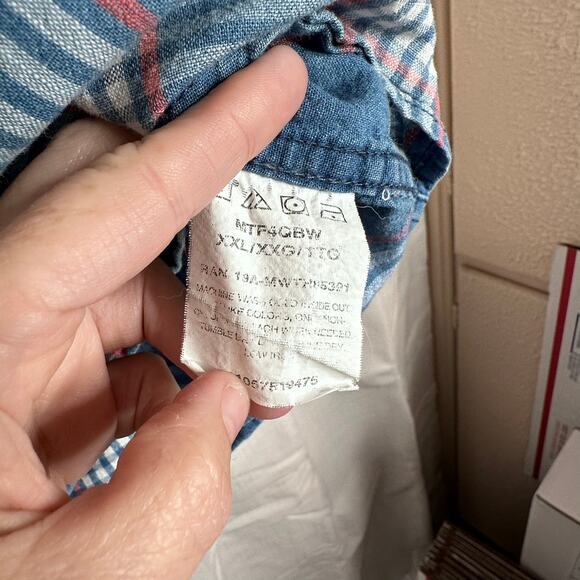 Wrangler Button Down Short Sleeve Denim Shirt - Vintage size: XXL - Picture 10 of 12